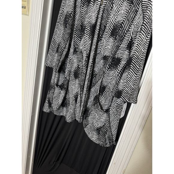 Caleoas Art to Wear Sweater Cardigan stretch geometric plus 3x swing pocket - Picture 3 of 12